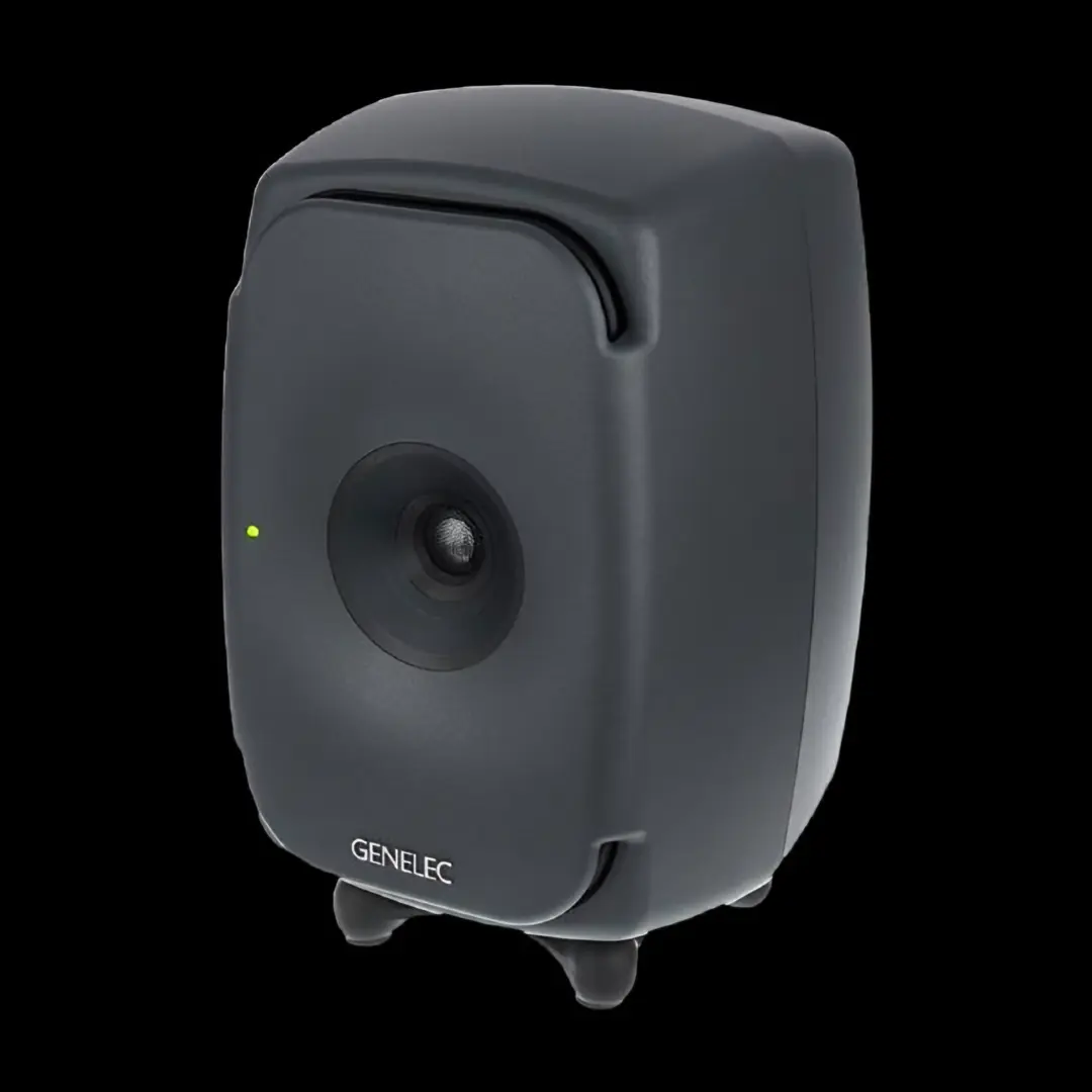 Студийный монитор Genelec 8341 на чёрном фоне